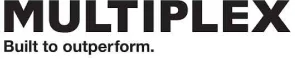 The word "MULTIPLEX" in bold, black uppercase letters, with the slogan "Built to outperform." in smaller text below.